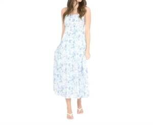 NEW BLU PEPPER watercolor floral midi dress in light blue